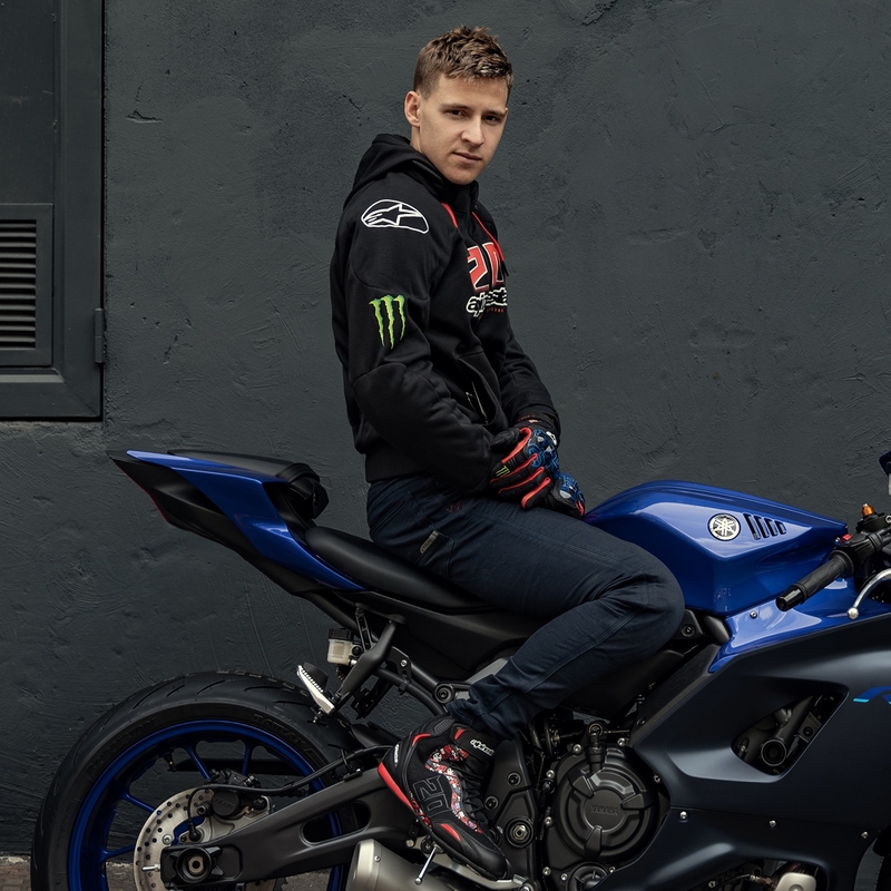 Alpinestars Chrome Ignition Monster FQ20 must-punase-valge-roheline mootorratta jope