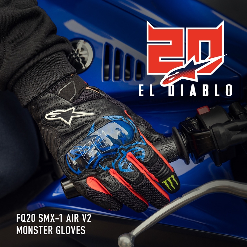 Alpinestars SMX-1 Air 2 Monster FQ20 must-punane-sinine-valge-roheline mootorratta kindad