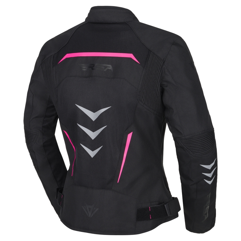 Naiste RSA Runway must ja roosa mootorratta jakk