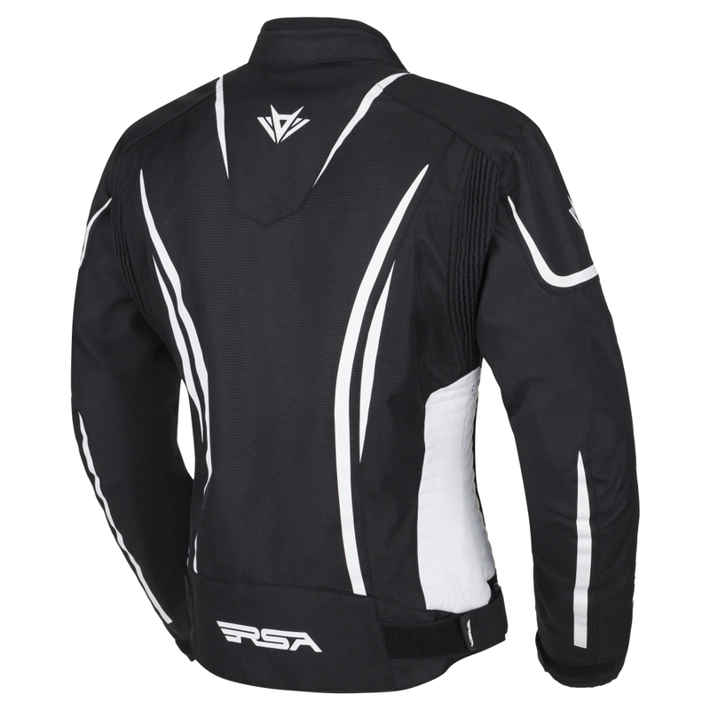 Naiste RSA Wasp must-valge mootorratta jakk