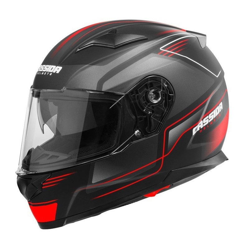 Přilba na motorku Cassida Apex Fusion černo-fluo červená výprodej