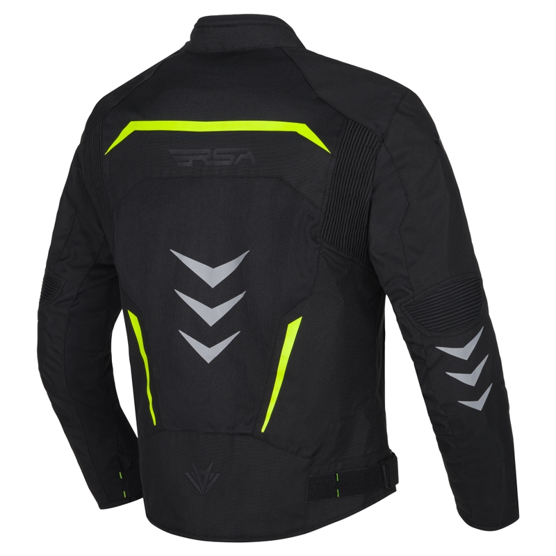 Bunda na motorku RSA Runway černo-fluo žlutá - II. jakost