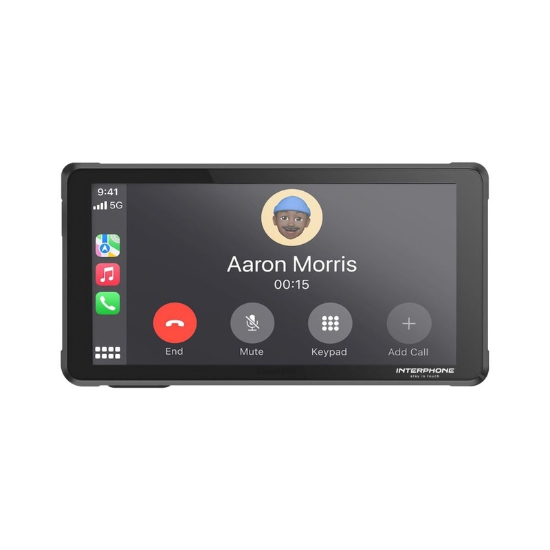 Interphone RIDESYNC Apple CarPlay ja Android Auto ekraan mootorratastele