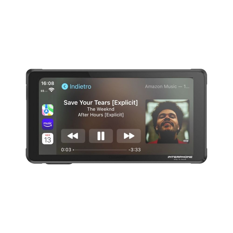 Interphone RIDESYNC Apple CarPlay ja Android Auto ekraan mootorratastele