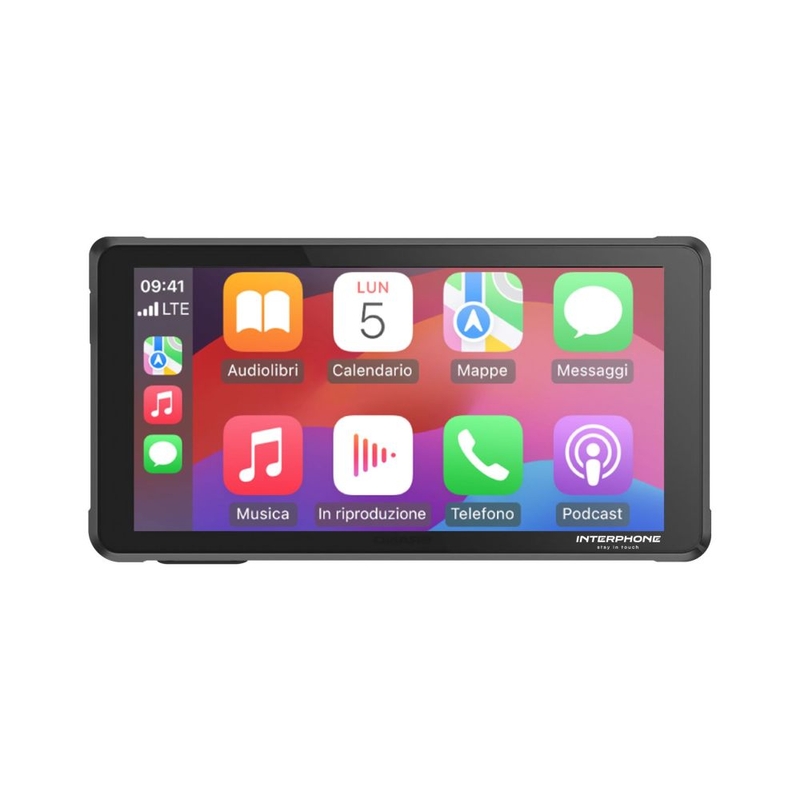 Interphone RIDESYNC Apple CarPlay ja Android Auto ekraan mootorratastele