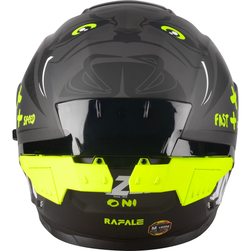 Integreeritud kiiver mootorratta Lazer Rafale SR Ride Oni must-fluo kollane