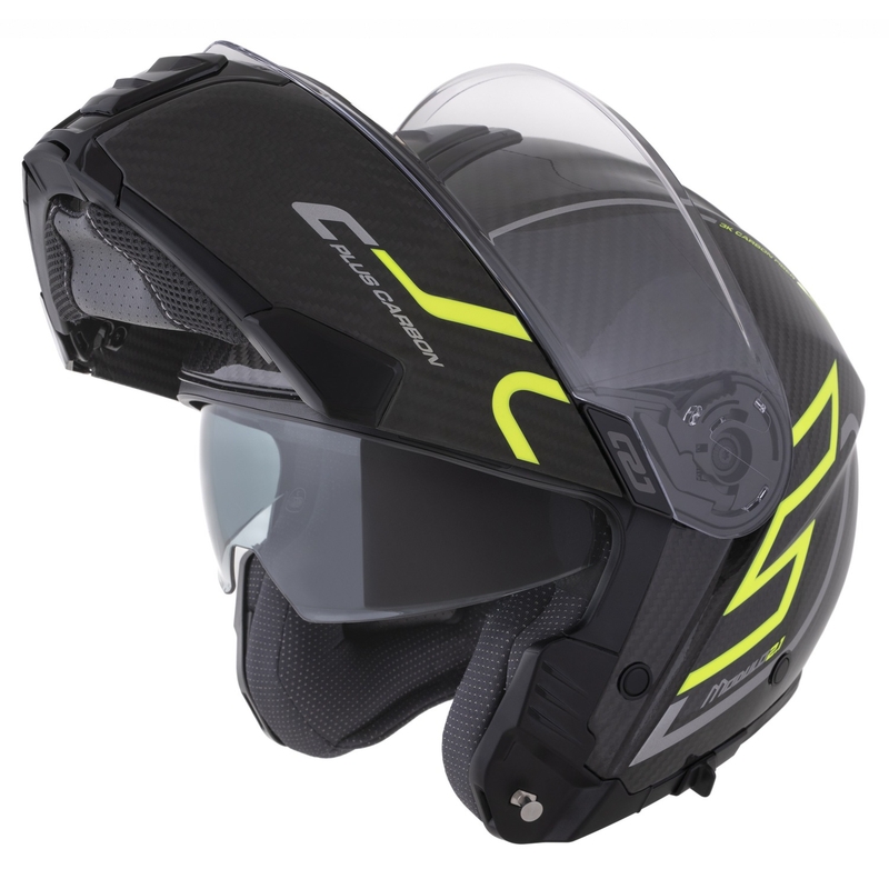 Cassida Modulo 2.1 Plus Carbon fluo kollane-hõbedane-must flip-up kiiver