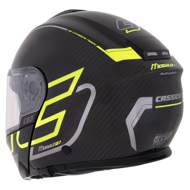 Cassida Modulo 2.1 Plus Carbon fluo kollane-hõbedane-must flip-up kiiver