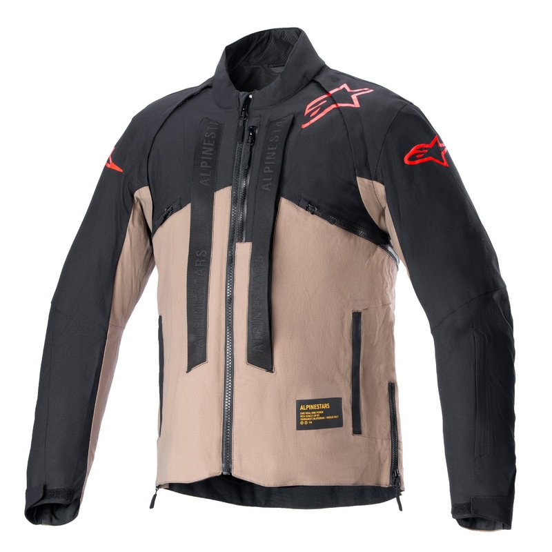 Alpinestars Techdura must ja pruun mootorratta jakk