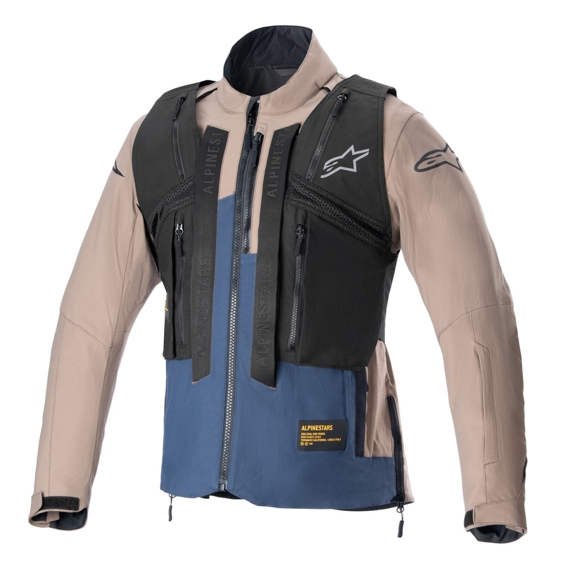 Alpinestars Techdura must-pruun-tumesinine mootorratta jope