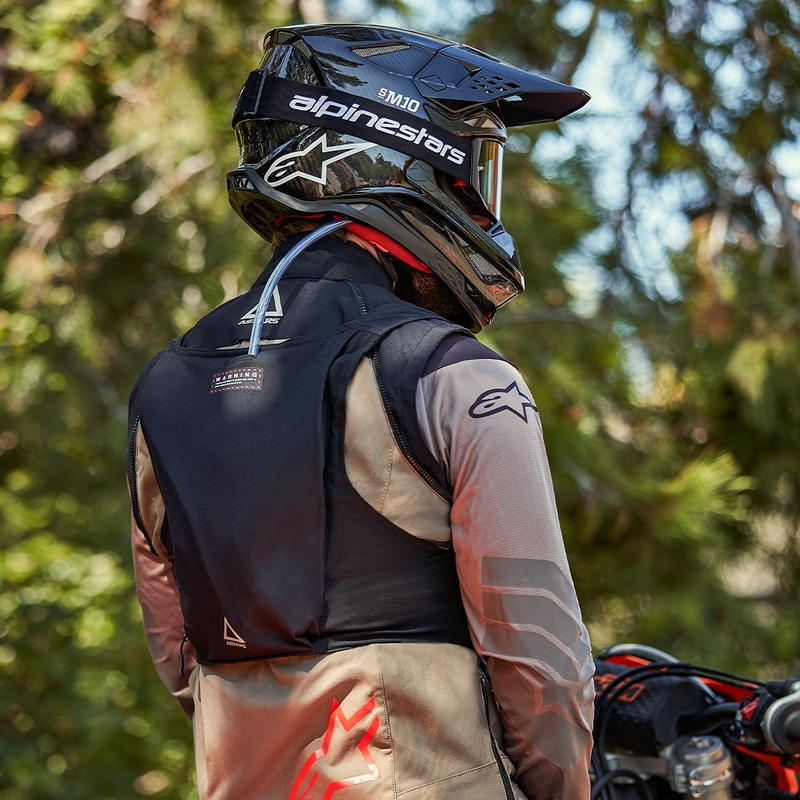 Alpinestars Techdura must-pruun-tumesinine mootorratta jope