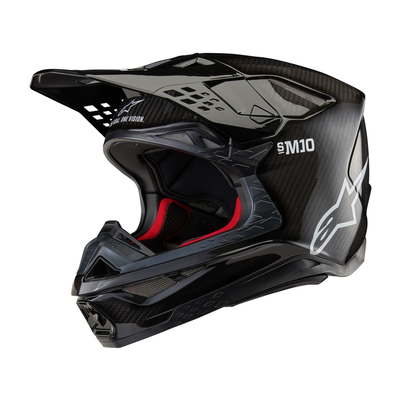 Alpinestars Supertech S-M10 Solid Gloss Carbon Motokross kiiver