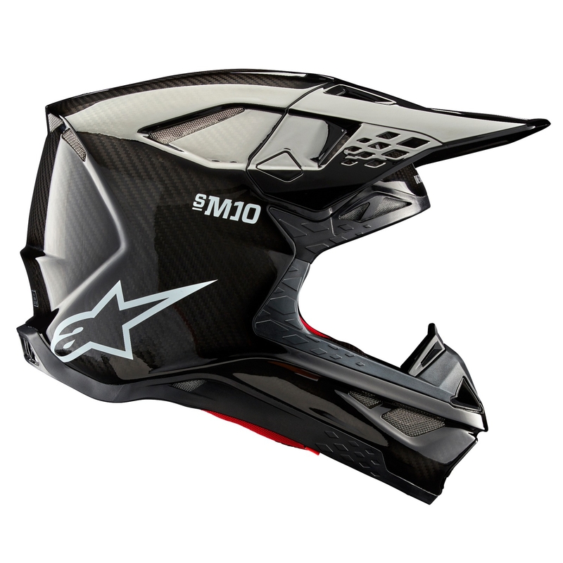 Alpinestars Supertech S-M10 Solid Gloss Carbon Motokross kiiver