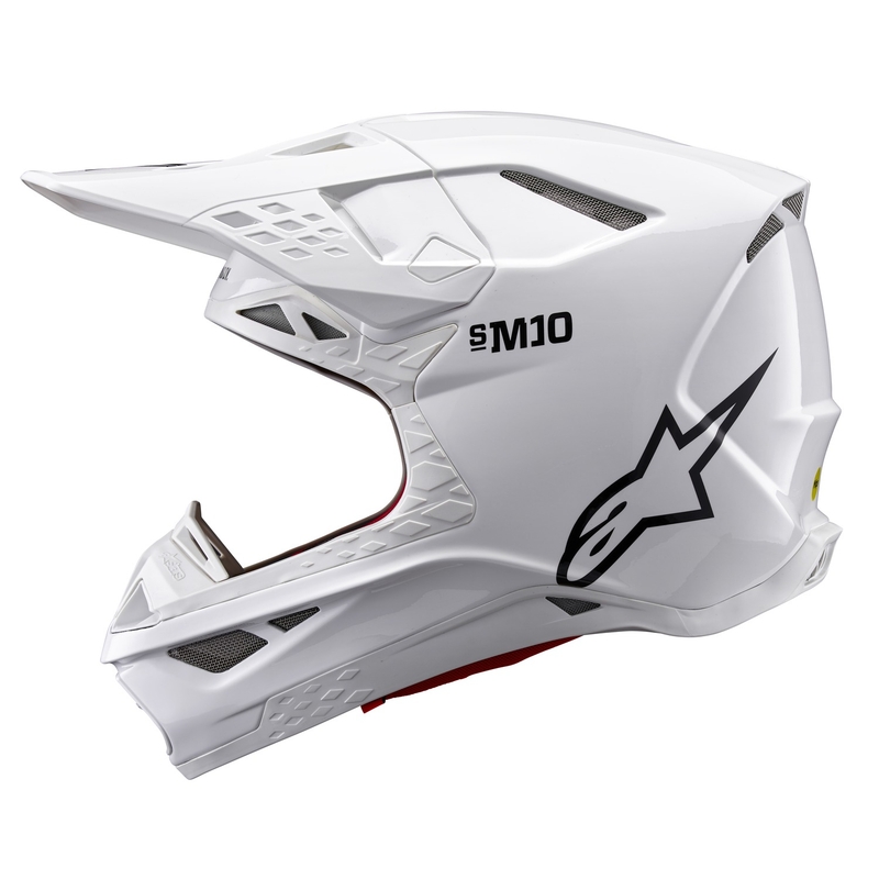 Alpinestars Supertech S-M10 Solid White Motokross kiiver