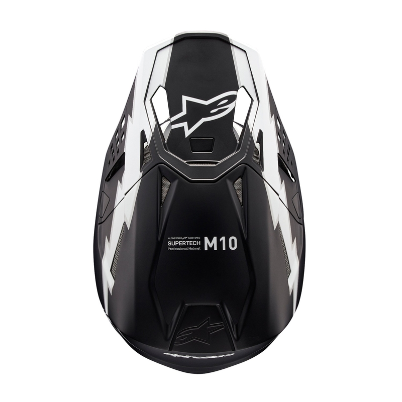 Alpinestars Supertech S-M10 Ampress motokrossikiiver matt must ja valge