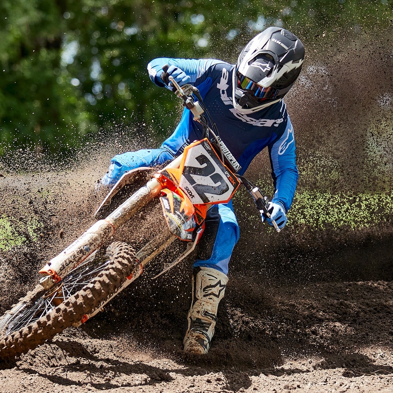 Alpinestars Supertech S-M10 Ampress motokrossikiiver matt must ja valge