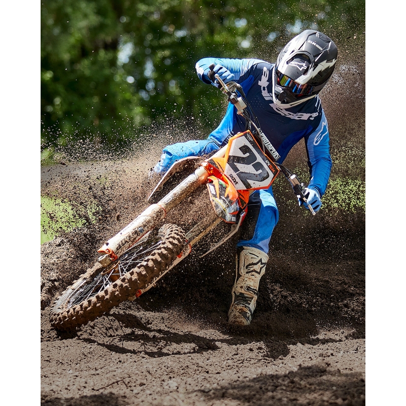 Alpinestars Supertech S-M10 Ampress motokrossikiiver matt must ja valge