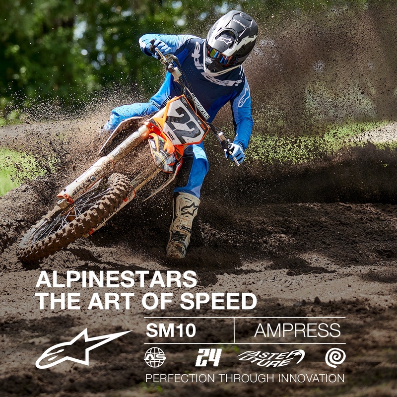 Alpinestars Supertech S-M10 Ampress motokrossikiiver matt must ja valge