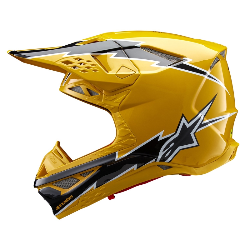 Alpinestars Supertech S-M10 Ampress Motokross kiiver must ja kollane