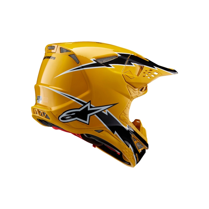 Alpinestars Supertech S-M10 Ampress Motokross kiiver must ja kollane