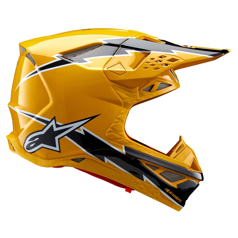Alpinestars Supertech S-M10 Ampress Motokross kiiver must ja kollane
