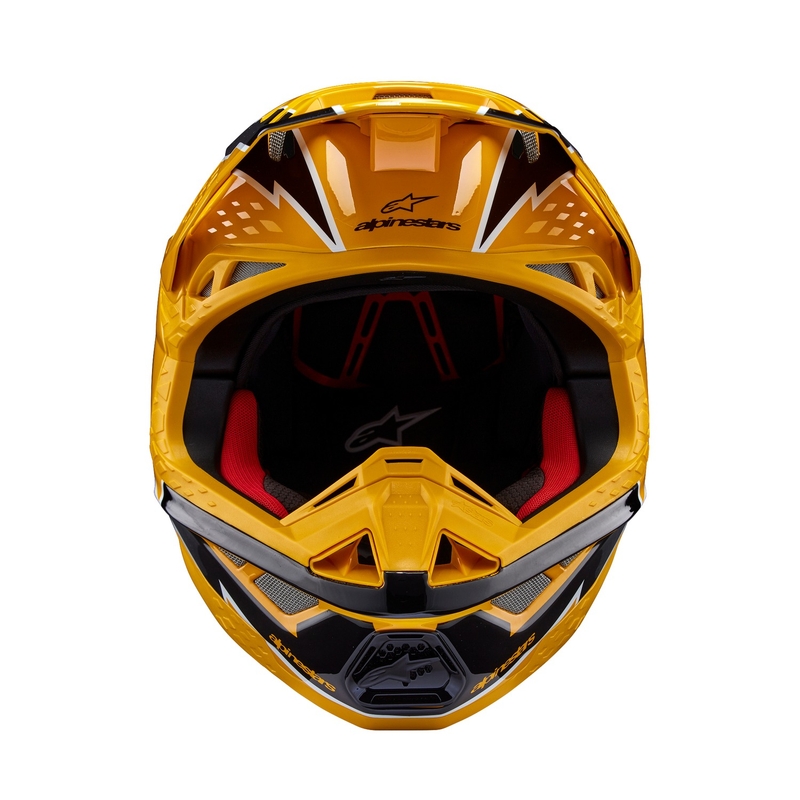 Alpinestars Supertech S-M10 Ampress Motokross kiiver must ja kollane