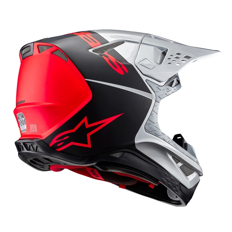 Alpinestars Supertech S-M10 Flood motokrossikiiver matt hõbedane-must-oranž fluo