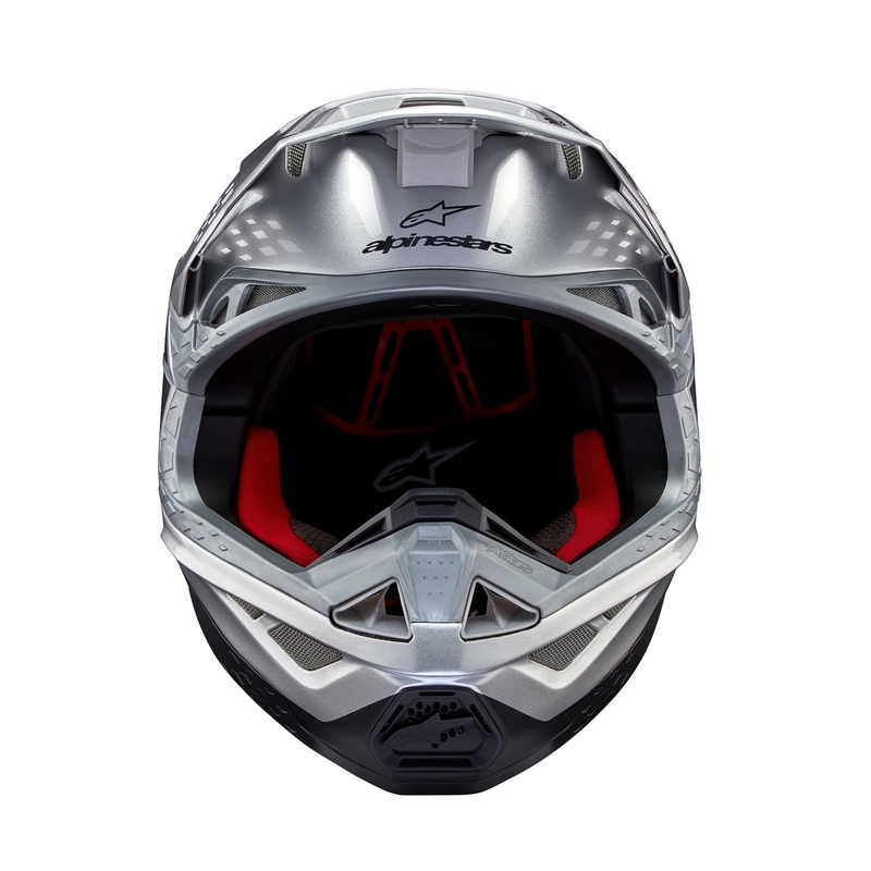 Alpinestars Supertech S-M10 Flood motokrossikiiver matt hõbedane-must-oranž fluo