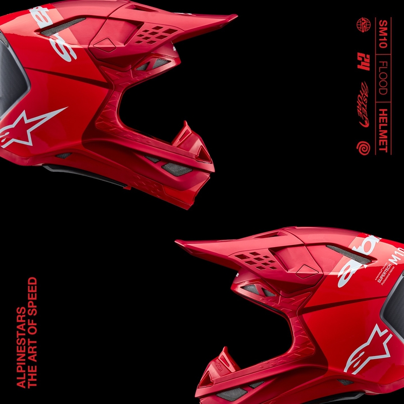Alpinestars Supertech S-M10 Flood motokrossikiiver matt fluo punane