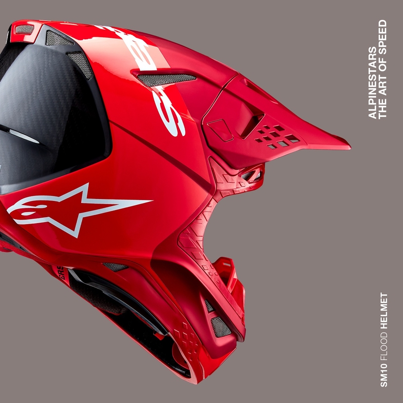 Alpinestars Supertech S-M10 Flood motokrossikiiver matt fluo punane