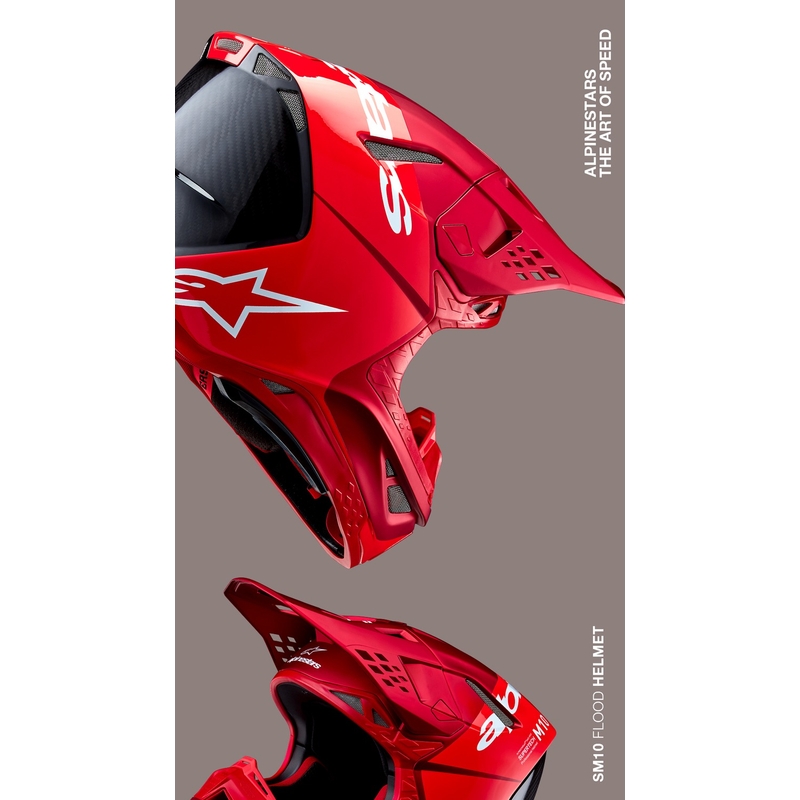 Alpinestars Supertech S-M10 Flood motokrossikiiver matt fluo punane