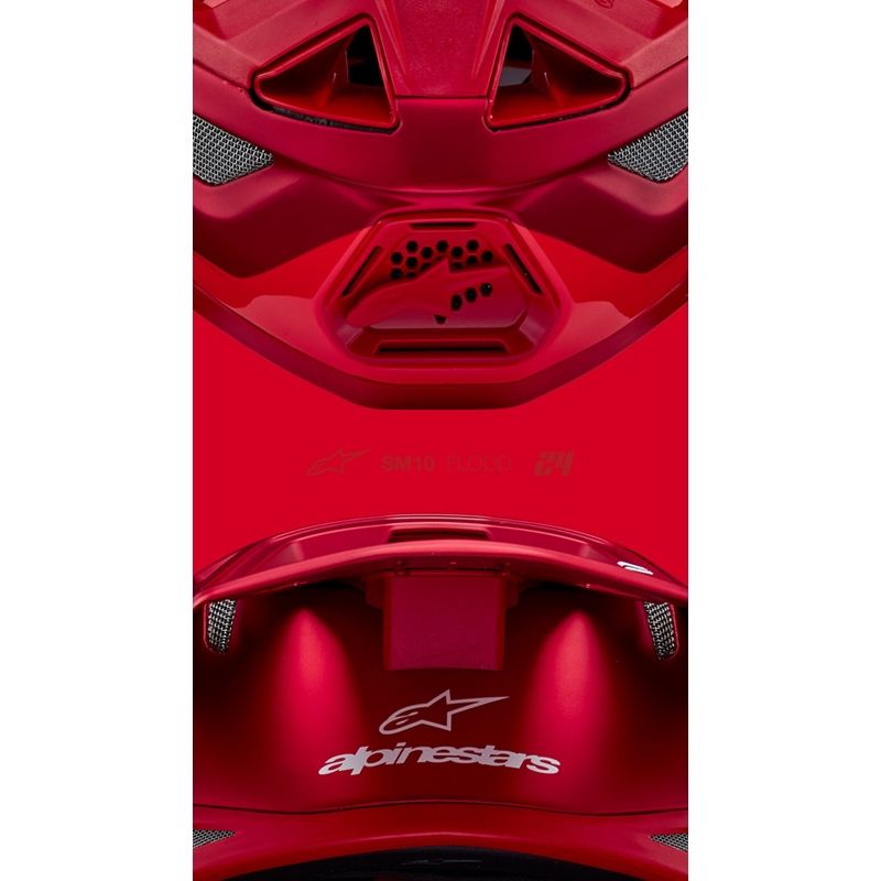 Alpinestars Supertech S-M10 Flood motokrossikiiver matt fluo punane