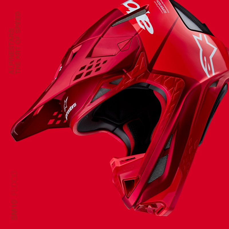 Alpinestars Supertech S-M10 Flood motokrossikiiver matt fluo punane