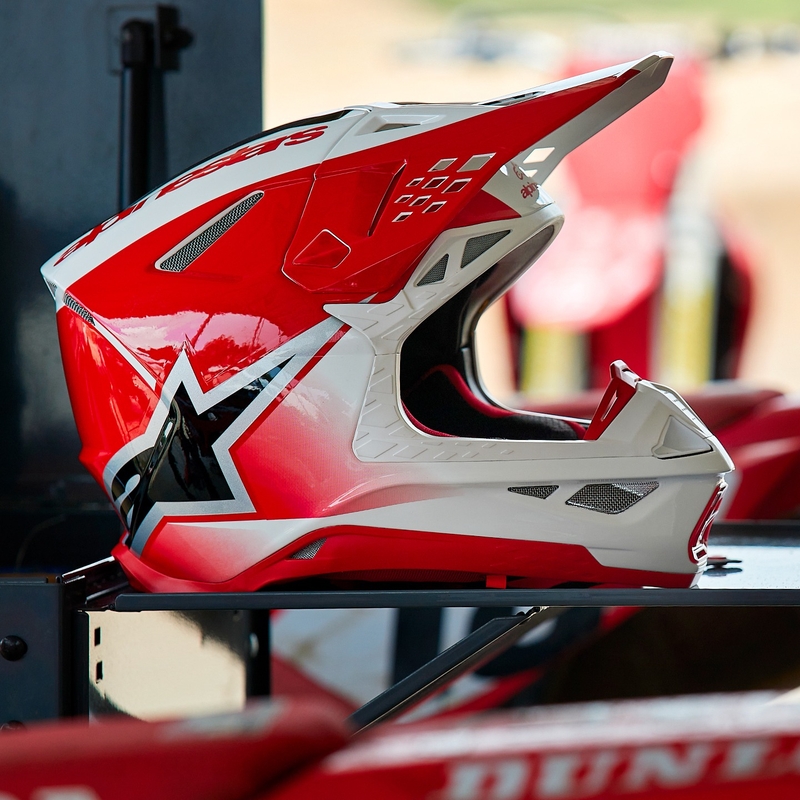 Alpinestars Supertech S-M10 Unite motokrossikiiver punane ja valge