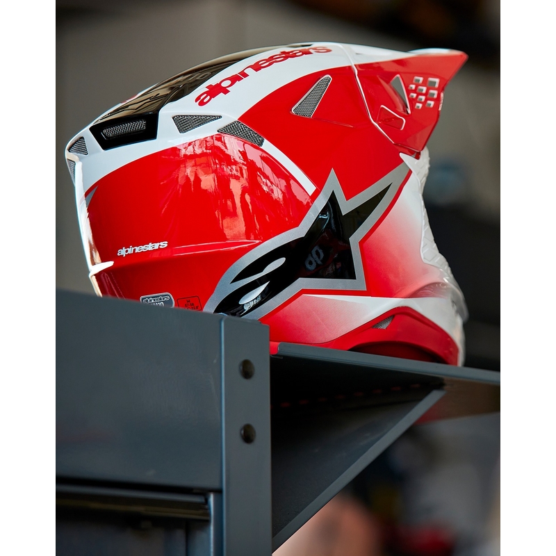 Alpinestars Supertech S-M10 Unite motokrossikiiver punane ja valge