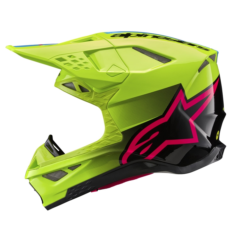 Alpinestars Supertech S-M10 Unite fluo kollane-must-roosa motokrossikiiver
