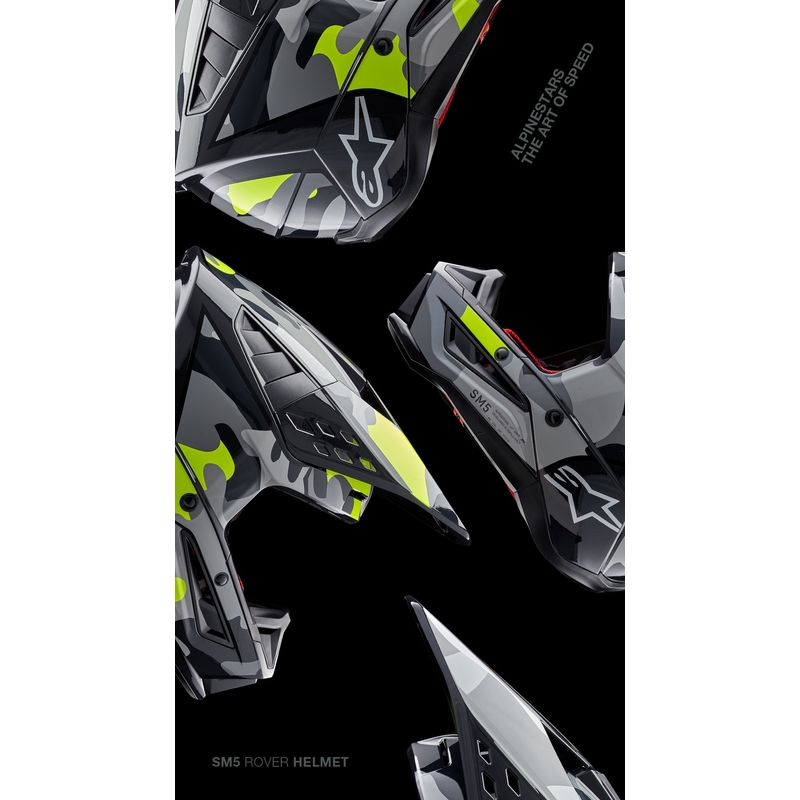 Alpinestars S-M5 Rover 2 motokrossikiiver tumehall-fluo kollane