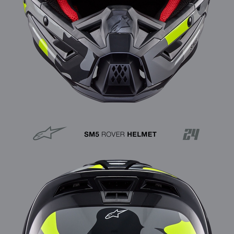 Alpinestars S-M5 Rover 2 motokrossikiiver tumehall-fluo kollane