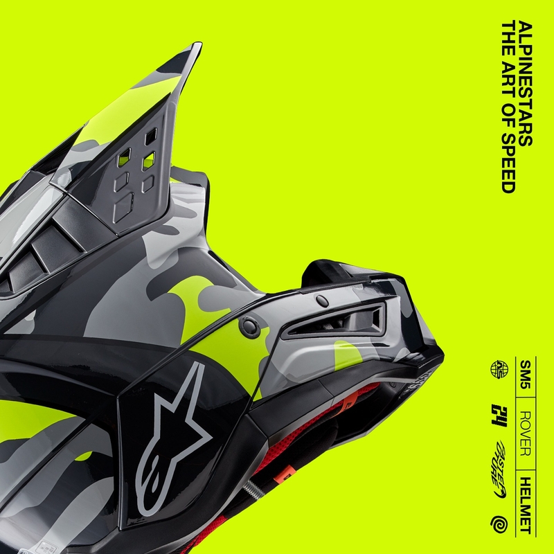 Alpinestars S-M5 Rover 2 motokrossikiiver tumehall-fluo kollane