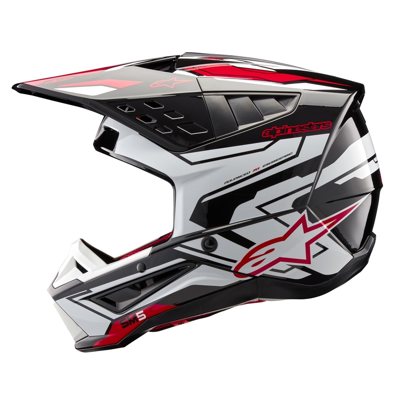 Alpinestars S-M5 Action 2 must-valge-fluoripunane motokrossikiiver