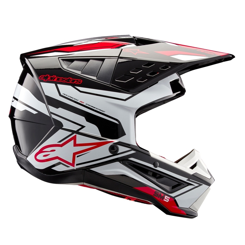 Alpinestars S-M5 Action 2 must-valge-fluoripunane motokrossikiiver