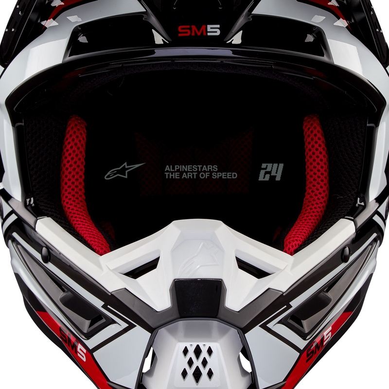 Alpinestars S-M5 Action 2 must-valge-fluoripunane motokrossikiiver