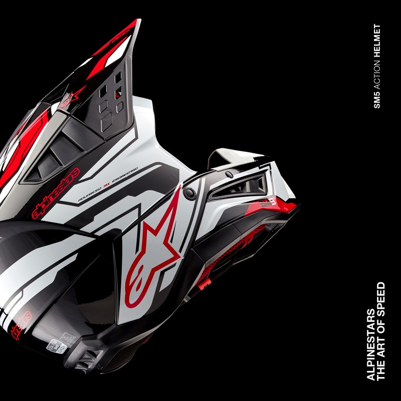 Alpinestars S-M5 Action 2 must-valge-fluoripunane motokrossikiiver