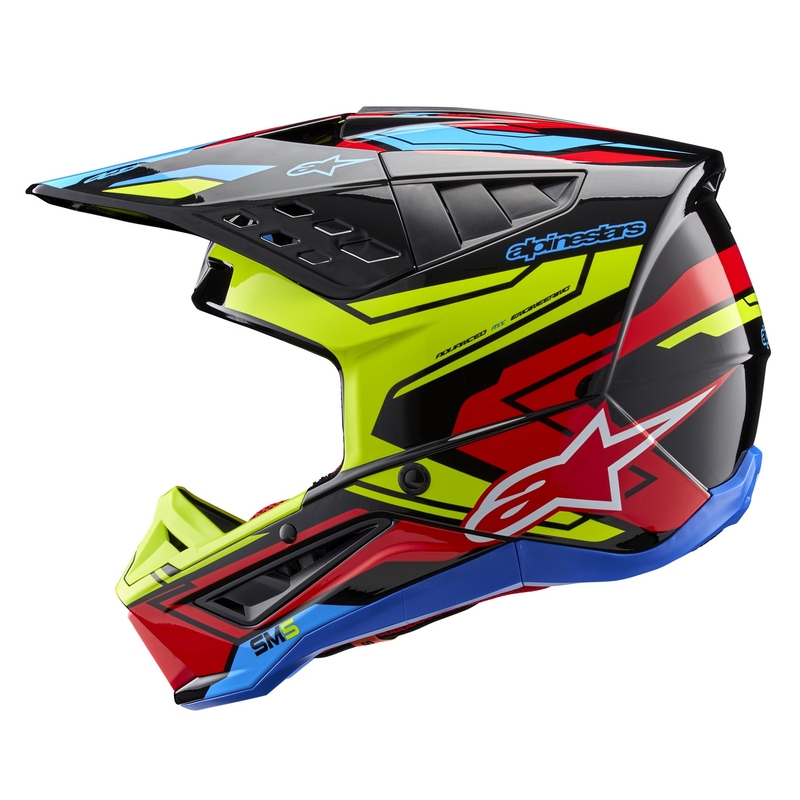 Alpinestars S-M5 Action 2 fluo kollane-fluo punane motokrossikiiver