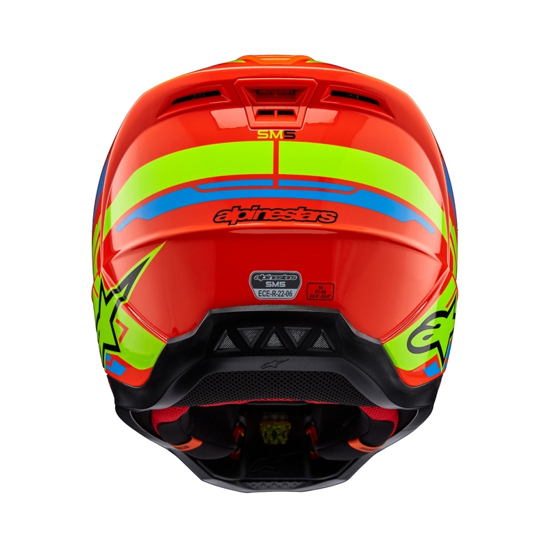 Alpinestars S-M5 Action 2 fluooranž-helesinine-fluo kollane motokrossikiiver
