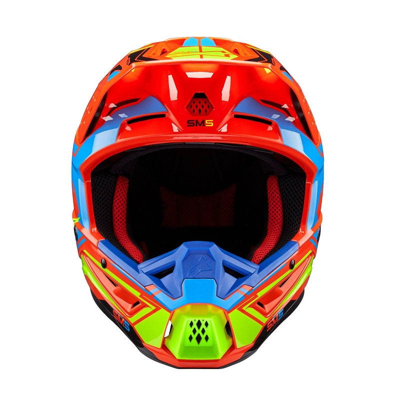 Alpinestars S-M5 Action 2 fluooranž-helesinine-fluo kollane motokrossikiiver
