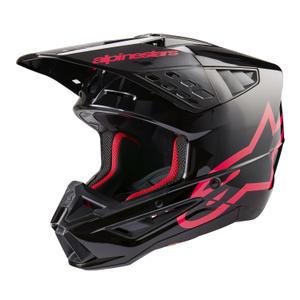 Alpinestars S-M5 Corp motokrossikiiver must ja roosa