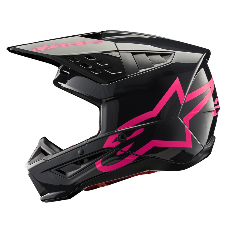 Alpinestars S-M5 Corp motokrossikiiver must ja roosa