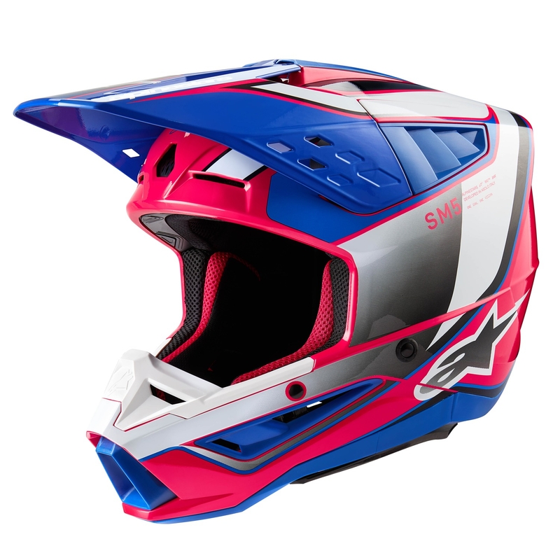 Alpinestars S-M5 Sail motokrossikiiver valge-mustvalge-sinine