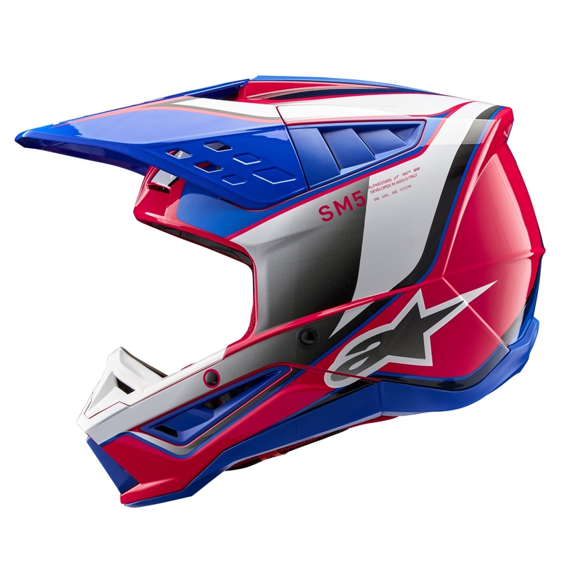 Alpinestars S-M5 Sail motokrossikiiver valge-mustvalge-sinine